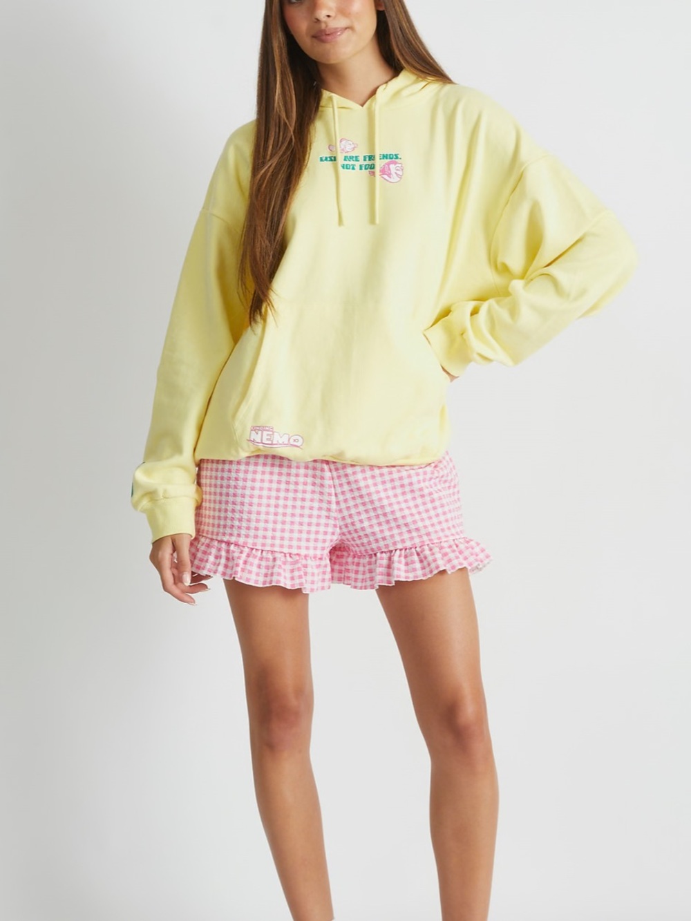 Disney Yellow Skinnydip London Finding Nemo just keep swimming Hoodie